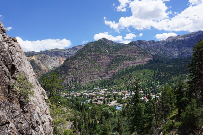 view from the bridge at upper box canyon falls
