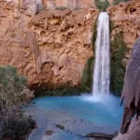 mooney falls on a havasu trip with the cool features of the trail in the shot