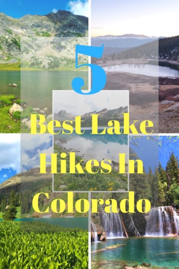 a pinterest pin showing 5 stunning lake hikes in Colorado