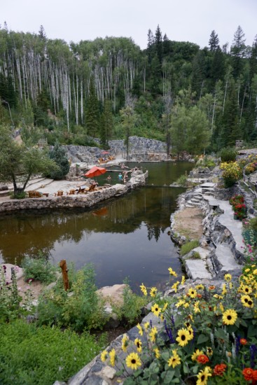 view of Strawberry Hot Springs from the warm pool which is one of the top things to do in Steamboat Springs