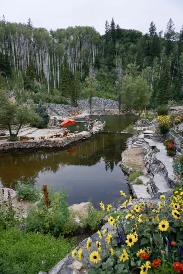 view of Strawberry Hot Springs from the warm pool which is one of the top things to do in Steamboat Springs