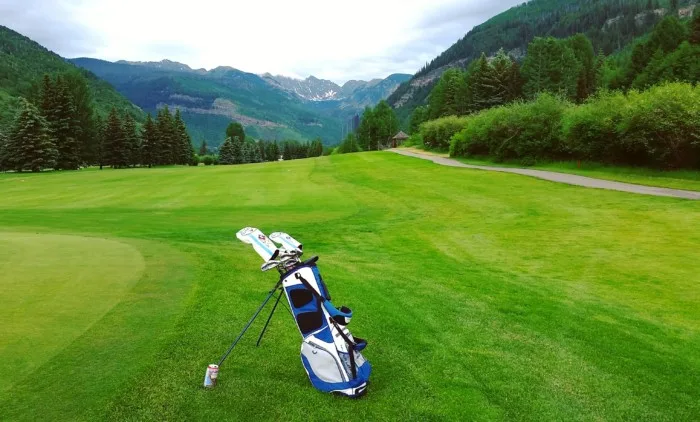 view of the Gore Range from the Vail Golf Course