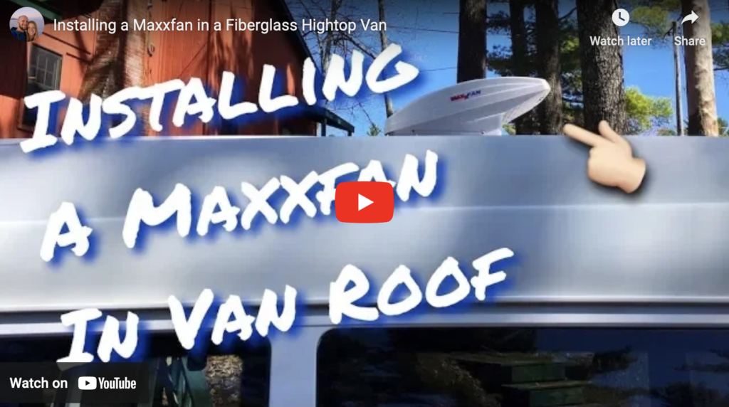 A Screenshot of the Two Roaming Souls Youtube Video of Installing a Maxxfan in Van Roof