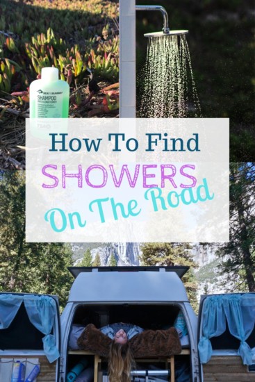 3 photos all representing different ways for 'How To Find Showers On The Road'