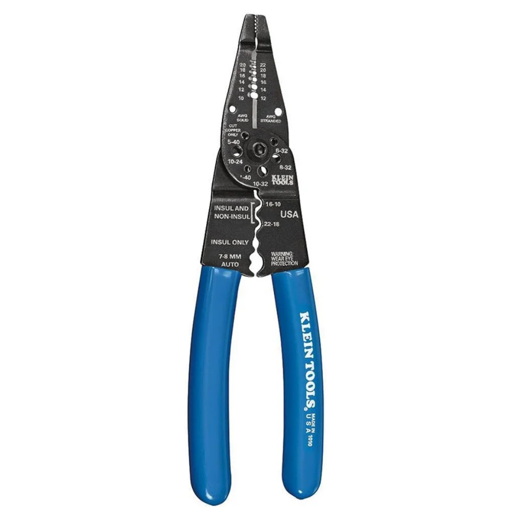  Klein Tools 1010 Multi Tool Long Nose Wire Cutter, Wire Crimper, Stripper and Bolt Cutter Multi-Purpose Electrician Tool, 8-Inch Long 