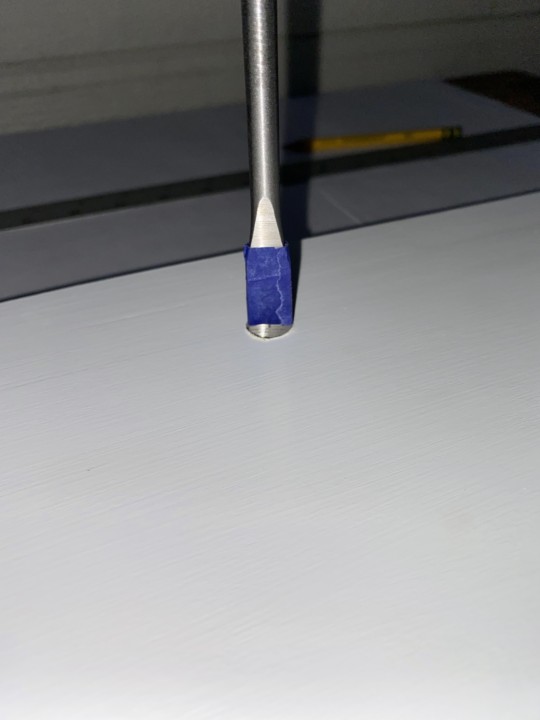 Spade bit being shown only at the depth desired