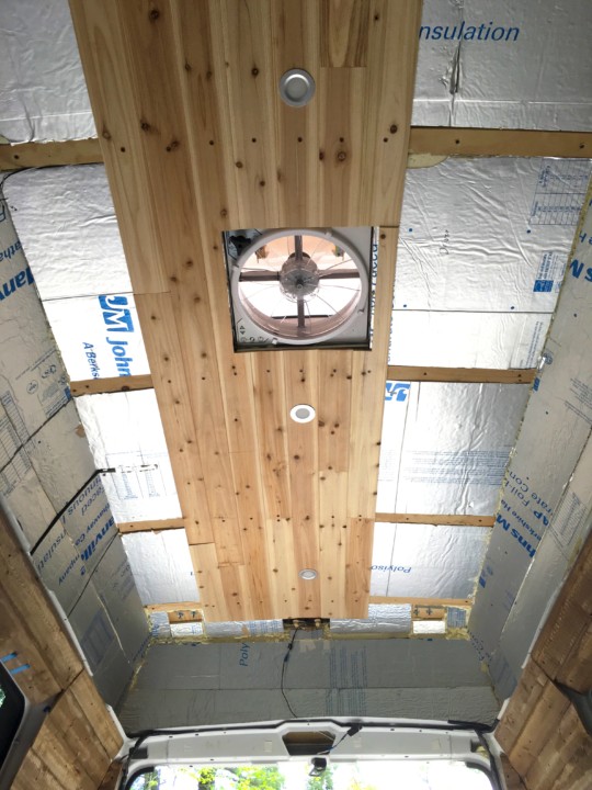 Cedar Ceiling in progress of being installed