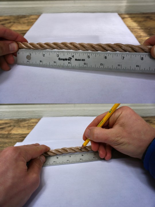 Measuring the rope handle