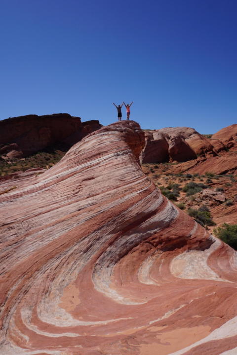 Jake and Emily posing on Fire Wave in Valley Of Fire State Park
