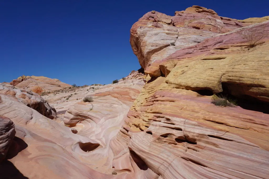 view of pastel (pink) canyon in valley of fire state park