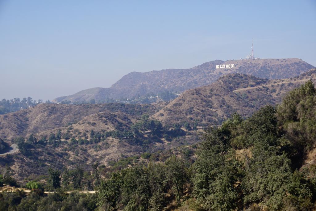 A picture of the hollywood sign in the distance