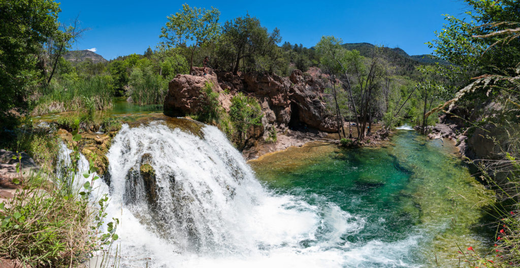 Fossil Creek Waterfall in Coconino National Forest.