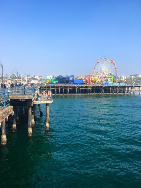 A picture of Santa Monica Boardwalk from the Santa Monica Pier