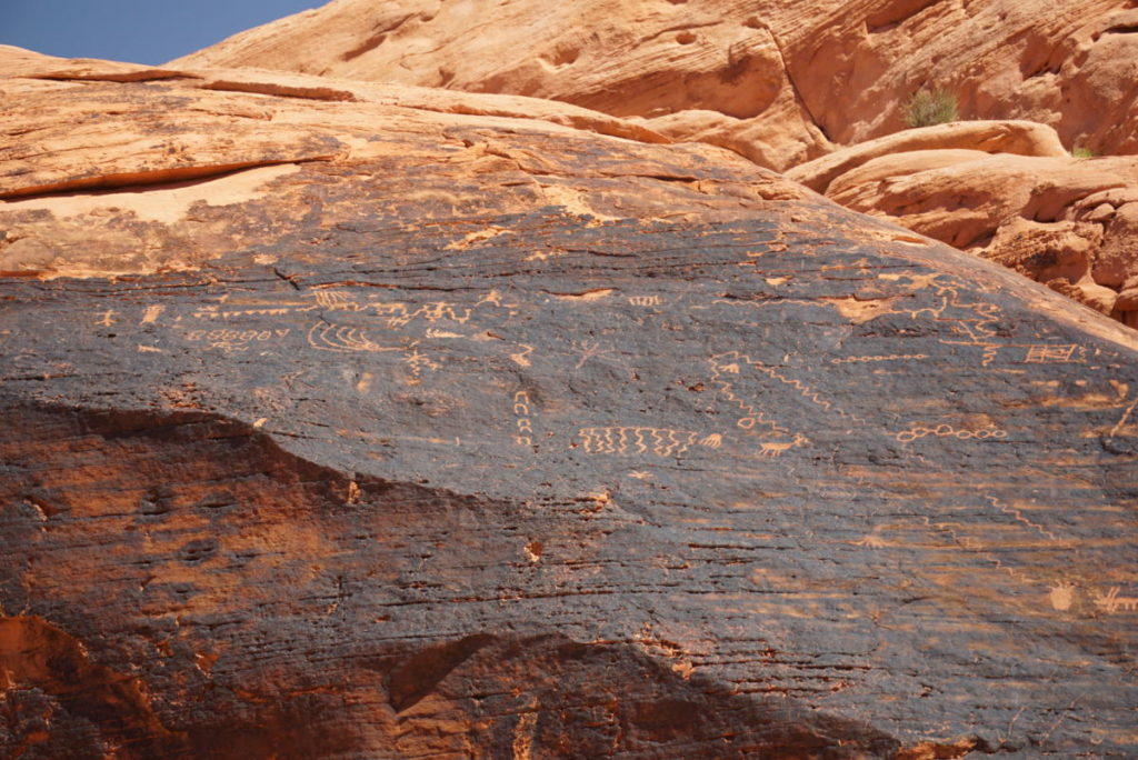 Native American Petroglyphs along Mouse's Tank Trail.