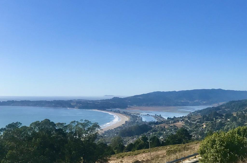 A view of Stinson Beach from hwy 1 pull off