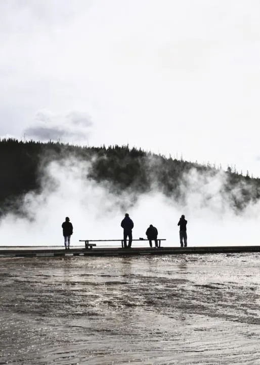Steam coming off The Grand Prismatic Spring