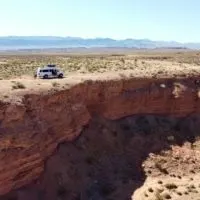 Campervan off-roading to an incredible campsite