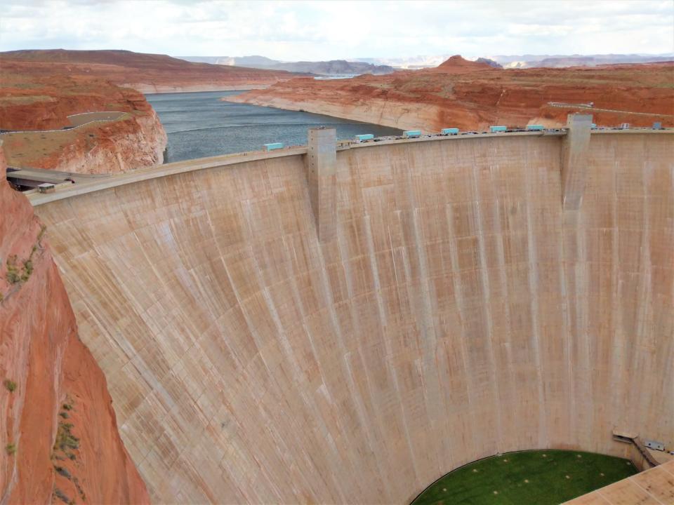 A view of the Glen Canyon Dam in Page, AZ
