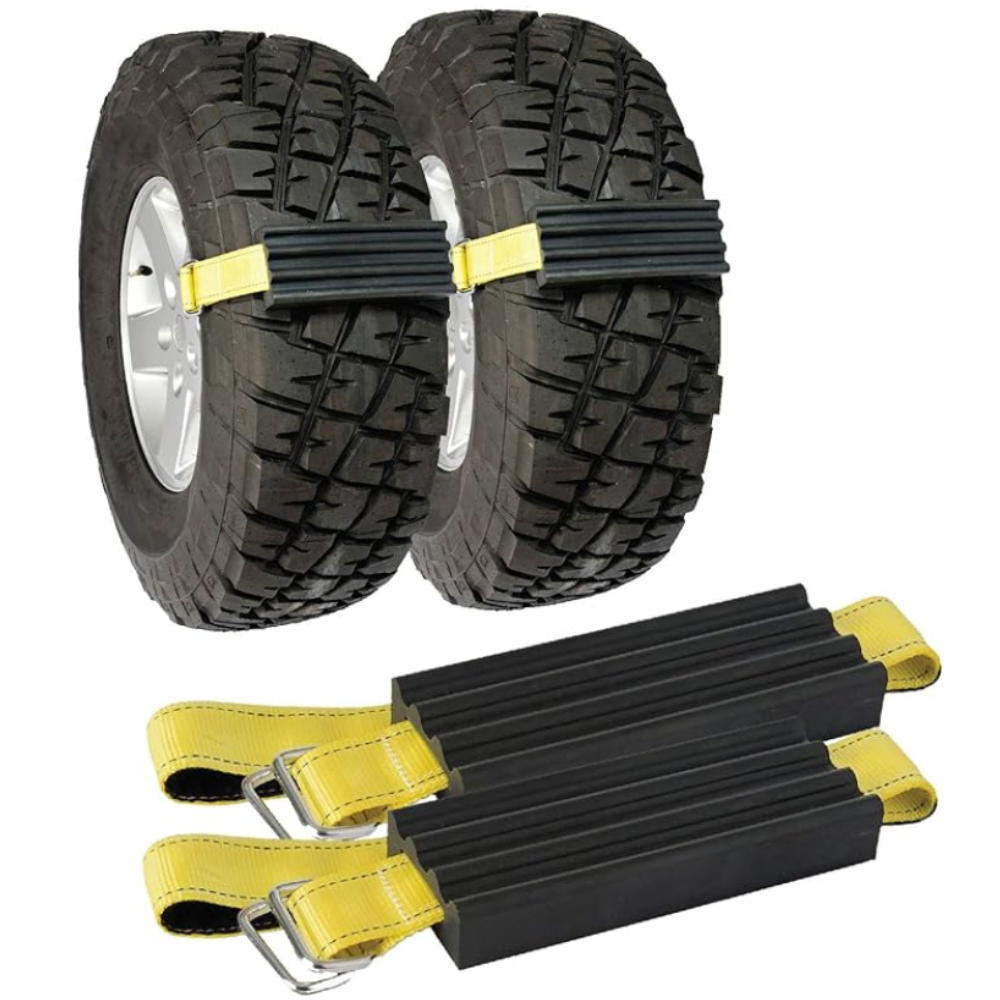  TRACGRABBER Tire Traction Device for Trucks & Large SUVs, Set of 2 -Made in The USA, Anti Skid Emergency Tire Straps to Get Unstuck from Snow, Mud, & Sand -Snow Traction Mat or Tire Chain Alternative 