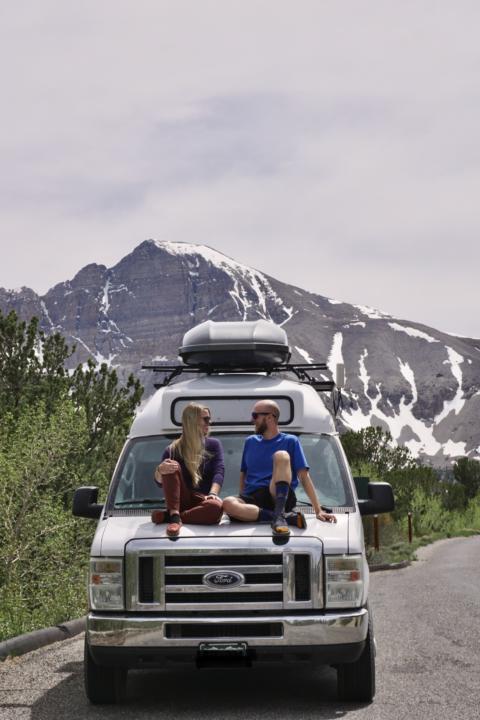 Jake and Emily On Van Great Basin National Park Road Trip
