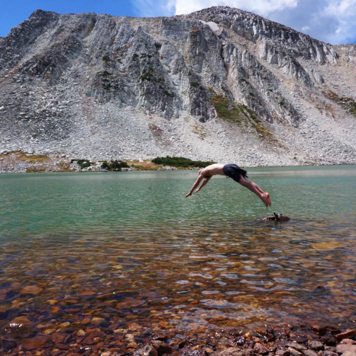 Jake Diving Into North Gap Lake