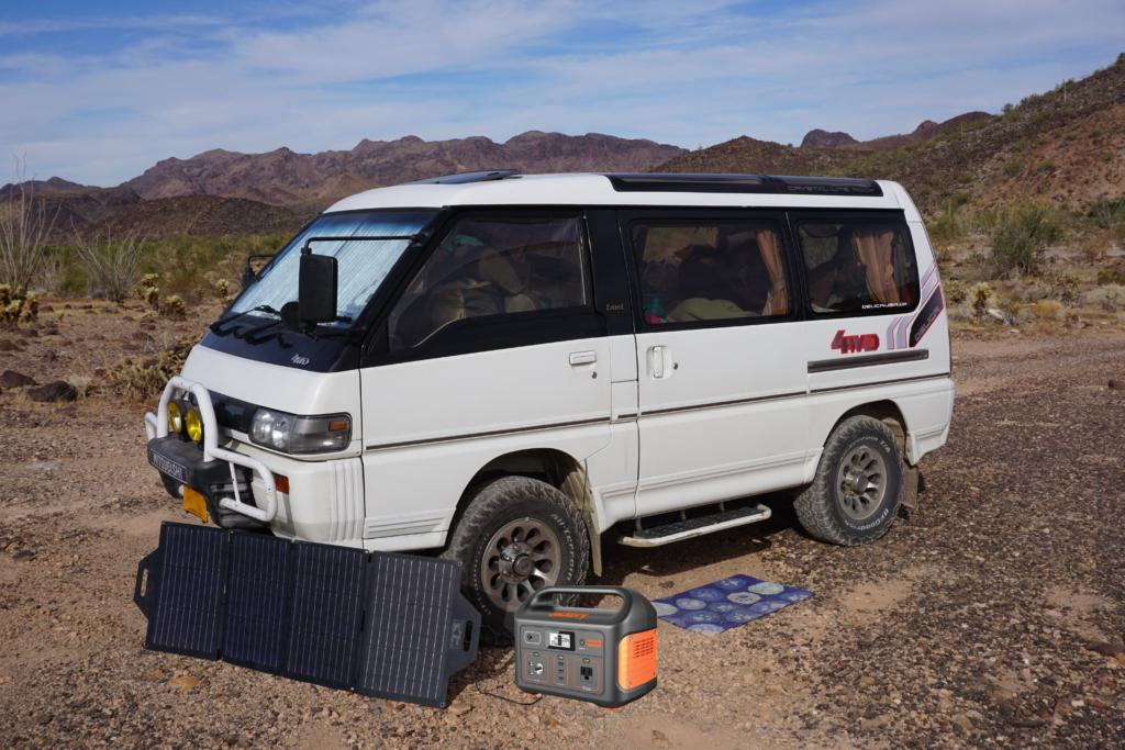 Campervan with the Jackery Portable Solar-Powered Generator