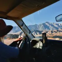 Emily Driving The Van in Alabama Hills