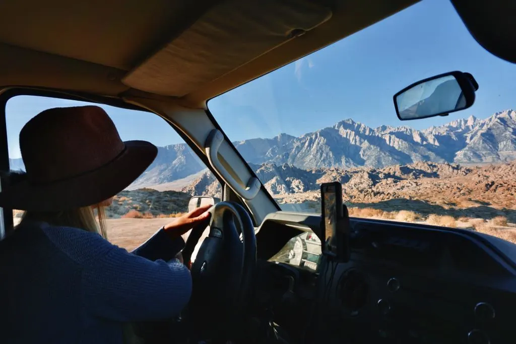 Emily Driving The Van in Alabama Hills