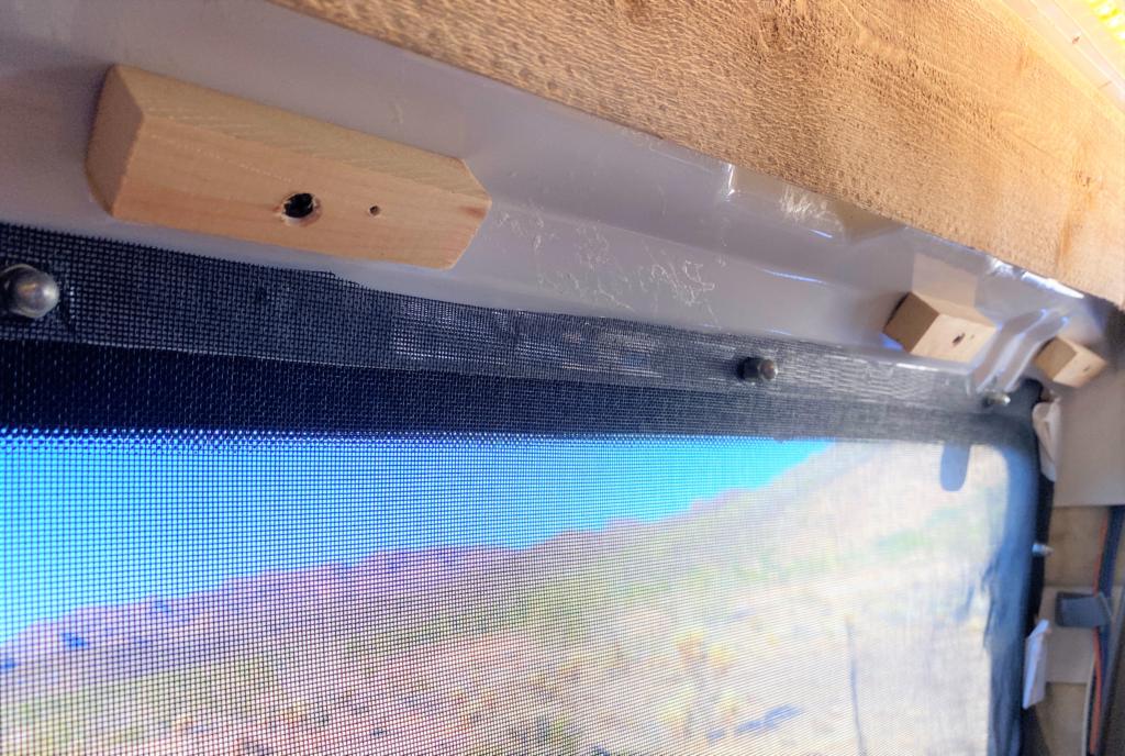 Adding Wood Scraps Above Window in Campervan