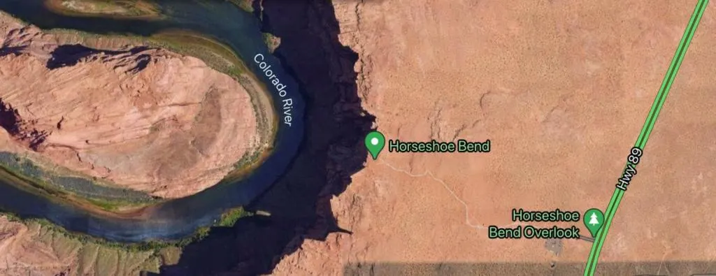 Satellite Google Maps Of Horseshoe Bend Arizona