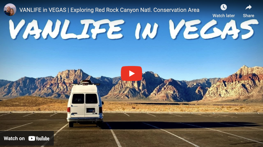 Screenshot of Two Roaming Souls Youtube Video of Vanlife in Vegas (visiting Red Rock Canyon National Convervation Area)