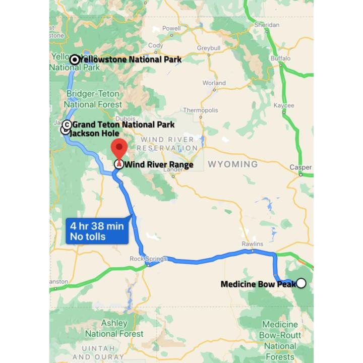 Google Maps: Western Wyoming Road Trip Itinerary