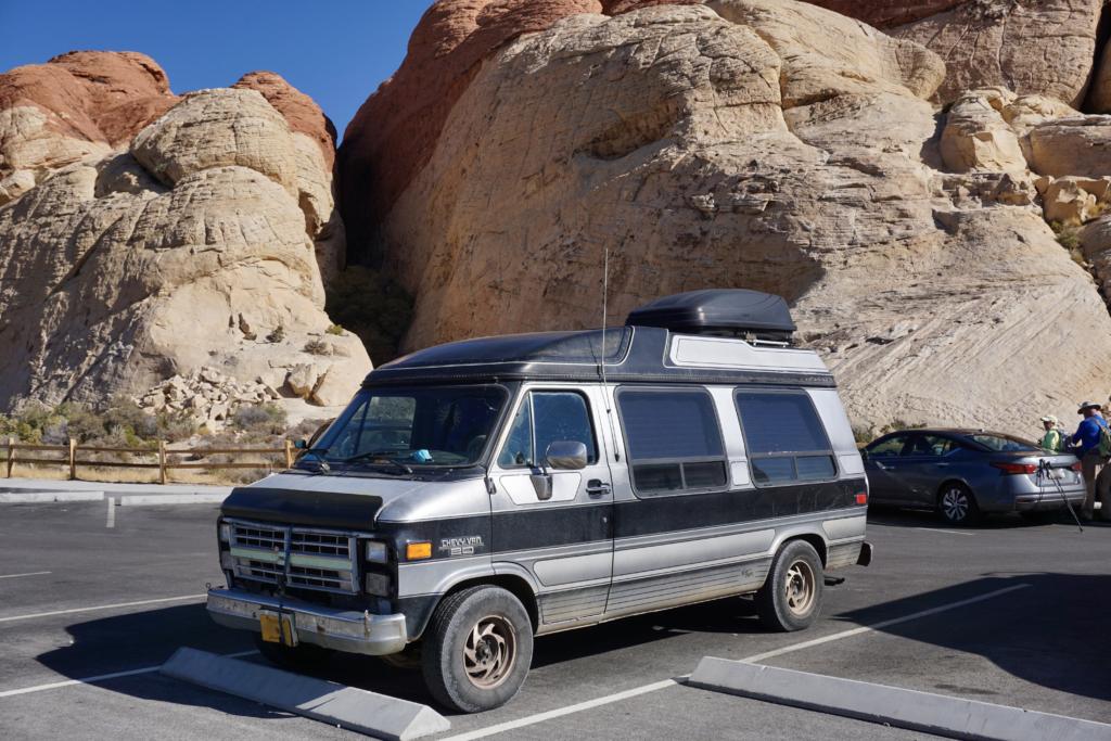 Chevy G20 Conversion Van with an aftermarket fiberglass hightop