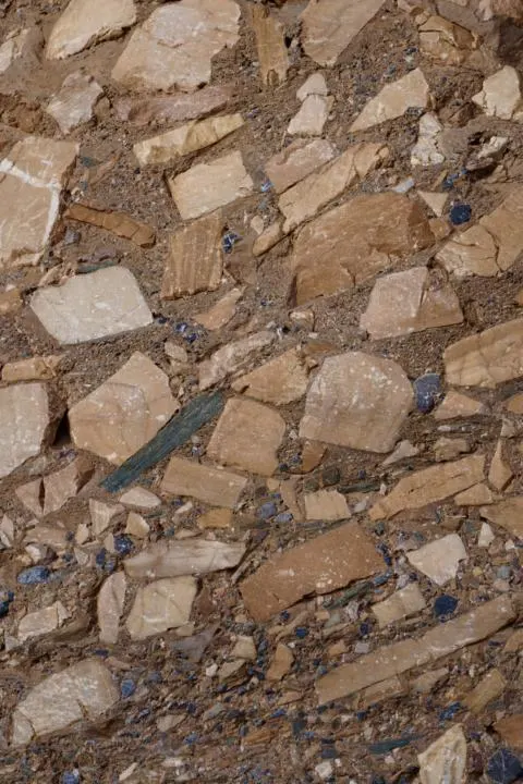 The mosaic-like rocks in Mosaic Canyon