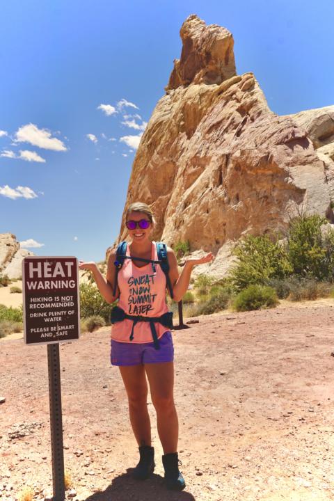 Heat warning, hiking can be hot at Valley Of Fire State Park.