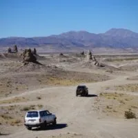 A pair of SUV's off-roading at Trona Pinnacles, Best Fridges For Off-Roading