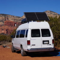 Solar Panel tilt mount on a campervan