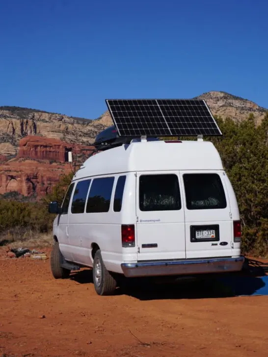 Solar Panel tilt mount on a campervan