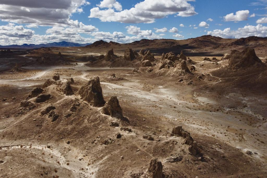 The Trona Pinnacles as seen from the air, photo taken by a drone.
