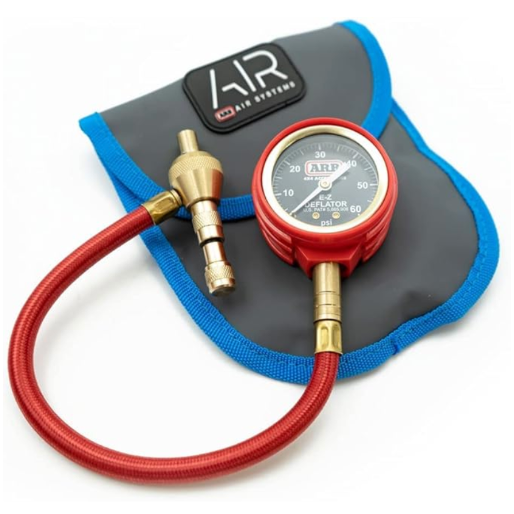  ARB ARB505 Deflator Kit 10-60 PSI Tire Pressure Gauge Rapid Air Down Offroad Kit With Recovery Gear Pouch (PSI) 