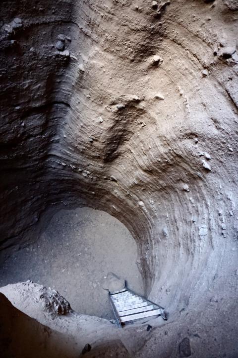 One of the ladders in Ladder Canyon, one of the slot canyon hikes in Southern California