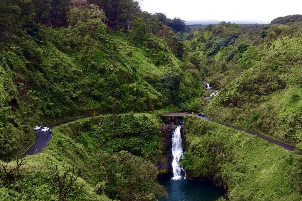 Aerial View Of Road To Hana in Maui, HI