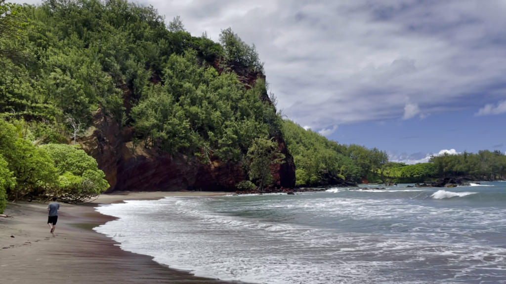 Koki Beach in the town of Hana, Hawaii.