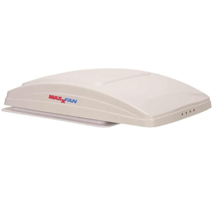  MAXXAIR 0007000K MaxxFan Deluxe Fan with Remote and White Lid, Smoke 