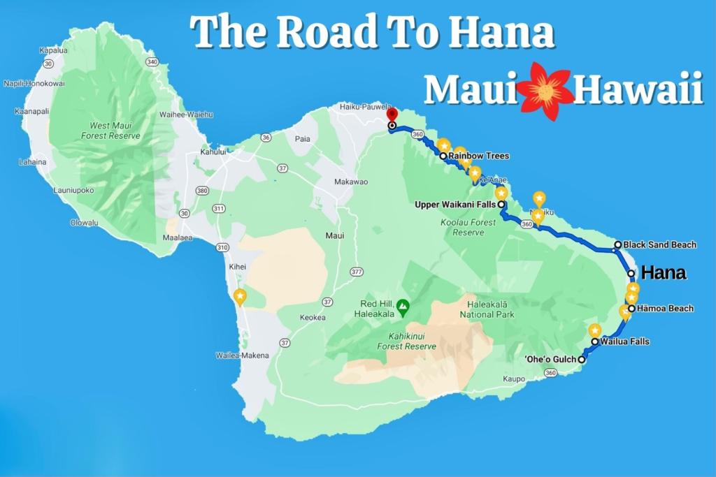 Road To Hana Map With Mile Markers World Map