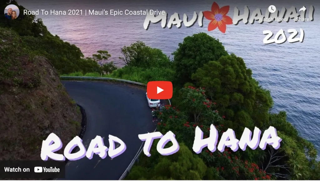 a screenshot of the Road To Hana 2021 Maui's Epic Coastal Drive from Two Roaming Souls Youtube Channel - click photo to watch video