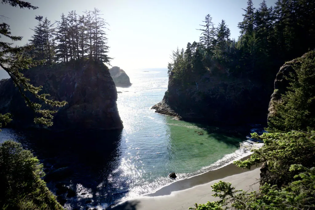 Looking down into the adjacent cove at Secret Beach on Oregon's Southern Coast.