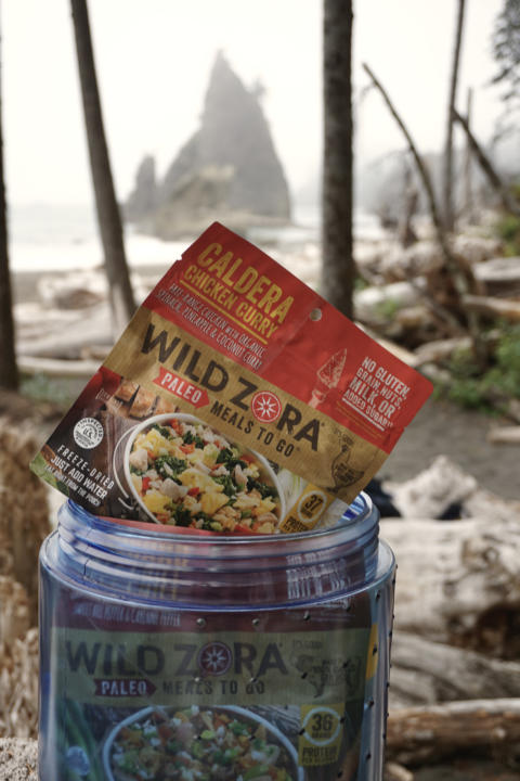 Wild Zora Paleo Meal in a bear canister on a backpacking trip which is one of the best backpacking meals