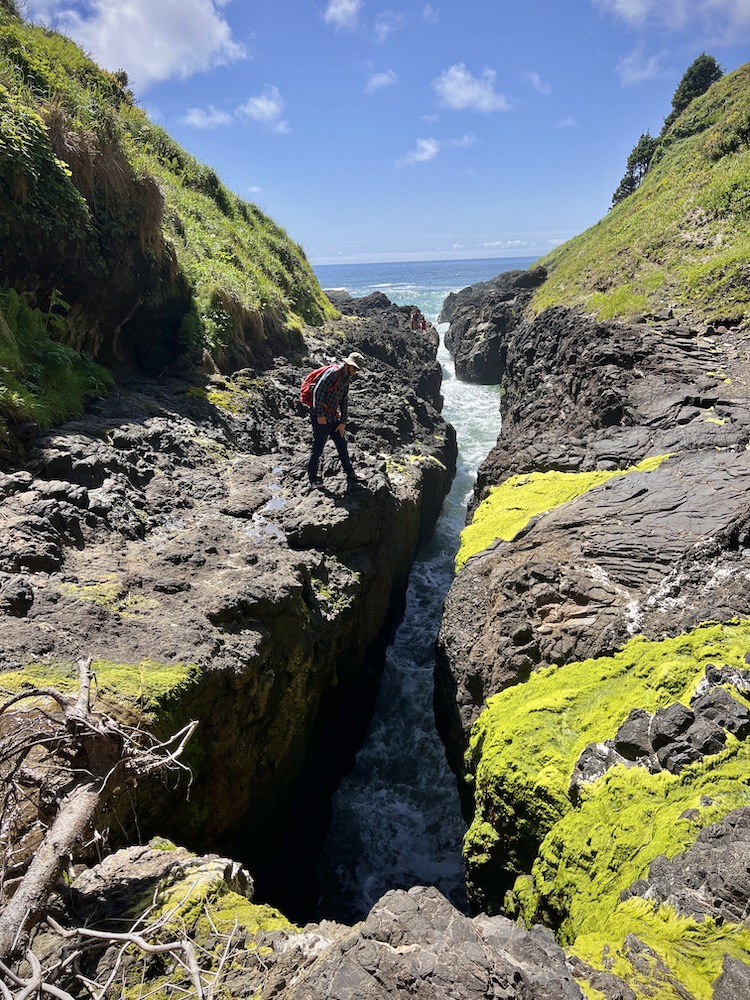 Devils churn is a coastal crack in the rocks.