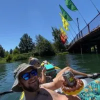 Jake and Emily Floating The Deschutes River in Bend, OR